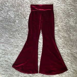 Solid velvet bell bottoms